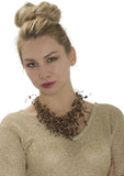 Vintage glorious with dark sparkly beads multi-layered necklace.