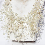 Vintage glorious with dark sparkly beads multi-layered necklace.