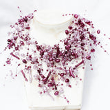 Vintage glorious with dark sparkly beads multi-layered necklace.