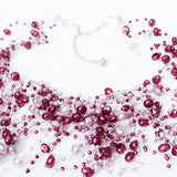 Vintage glorious with dark sparkly beads multi-layered necklace.