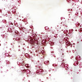 Vintage glorious with dark sparkly beads multi-layered necklace.