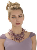 Vintage glorious with dark sparkly beads multi-layered necklace.