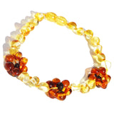 Lemon Baltic Amber Bracelet Flowers