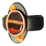 Brown+Orange Agate Necklace - Pendant