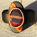 Brown+Orange Agate Necklace - Pendant