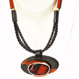Brown+Orange Agate Necklace - Pendant