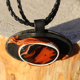 Brown+Orange Agate Necklace - Pendant