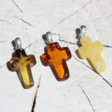 Small Baltic Amber CROSS Pendant