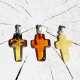 Large Baltic Amber CROSS Pendant