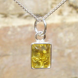 Silver Honey/Green/Lemon Baltic Amber Studs - Rhombus