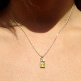 Silver Honey/Green/Lemon Baltic Amber Studs - Rhombus