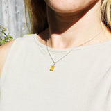 Silver Honey/Green/Lemon Baltic Amber Studs - Rhombus