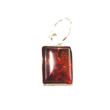 Silver Honey/Green/Lemon Baltic Amber Studs - Rhombus