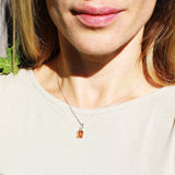 Silver Honey/Green/Lemon Baltic Amber Studs - Rhombus