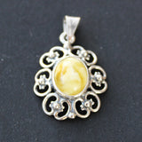 Classic Vintage Oval Amber Pendant