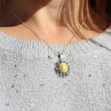 Classic Vintage Oval Amber Pendant