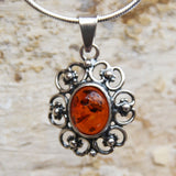 Classic Vintage Oval Amber Pendant