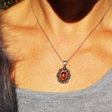 Classic Vintage Oval Amber Pendant