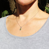 Silver Baltic Amber Pendant Green/Honey