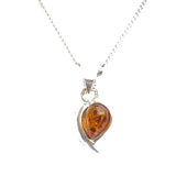 Silver Baltic Amber Pendant Green/Honey