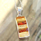 Silver Baltic Multicolour Mix Amber Pendant