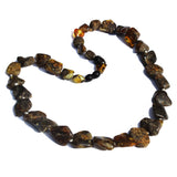 Amber Necklace Green Plums