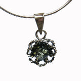 Sterling Silver Honey or Green Baltic Amber Pendant, Studs - Flowers, + gorgeous gift box,  silver 925, silver jewellery amber pendant studs