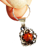 Sterling Silver Honey or Green Baltic Amber Pendant, Studs - Flowers, + gorgeous gift box,  silver 925, silver jewellery amber pendant studs