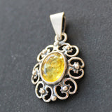 Classic Vintage Oval Amber Pendant