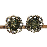 Sterling Silver Honey or Green Baltic Amber Pendant, Studs - Flowers, + gorgeous gift box,  silver 925, silver jewellery amber pendant studs