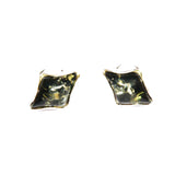 Silver Honey/Green/Lemon Baltic Amber Studs - Rhombus