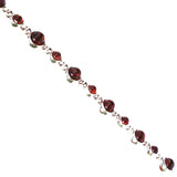 Delicate st. silver 925 fittings and small round multicolour baltic amber bracelet