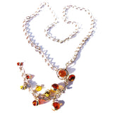 Impressive Baltic Amber Silver Necklace