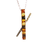 Stunning sterling silver 925 cross fittings and small square multicolour baltic amber pieces used to make this pendant