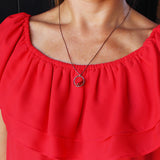 Elegant sterling silver 925 circle or drop cognac baltic amber pendant