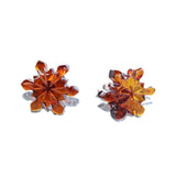 Creatively Hand-carved Baltic Amber Studs - Snowflakes