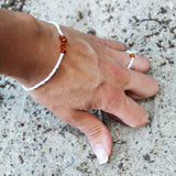 Minimalist Bracelet Amber and black glass beads