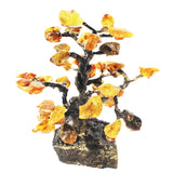 Strikingly beautiful Amber Tree Ornaments mounted on marble