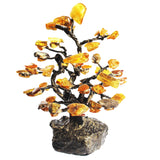Strikingly beautiful Amber Tree Ornaments mounted on marble