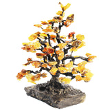 Strikingly beautiful Amber Tree Ornaments mounted on marble