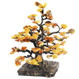 Strikingly beautiful Amber Tree Ornaments mounted on marble