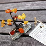 Strikingly beautiful Amber Tree Ornaments mounted on marble