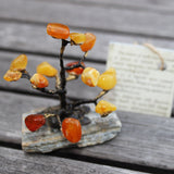 Strikingly beautiful Amber Tree Ornaments mounted on marble