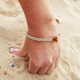 Beautiful Bracelet With Heart Charm Macrame Style