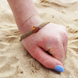 Beautiful Bracelet With Heart Charm Macrame Style