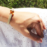 Beautiful Bracelet With Heart Charm Macrame Style