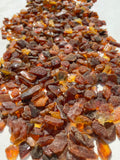 Unpolished Amber Beads Without Holes - Cognac