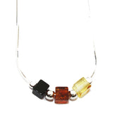 Elegant Amber Sterling Silver Necklace