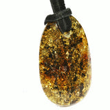 Honey or Grey Polished Baltic Amber Amulet