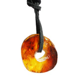 Honey or Grey Semi-Polished Baltic Amber Amulet